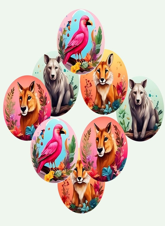 SLGIFT ملصقات فينيل لطيفة بتصميم حيوانات من SLGIFT، ملصقات فينيل ذاتية اللصق، 40 قطعة، ملصقات دائرية 2 × 2 بوصة، 4 تصاميم فريدة، R138 - Image 3